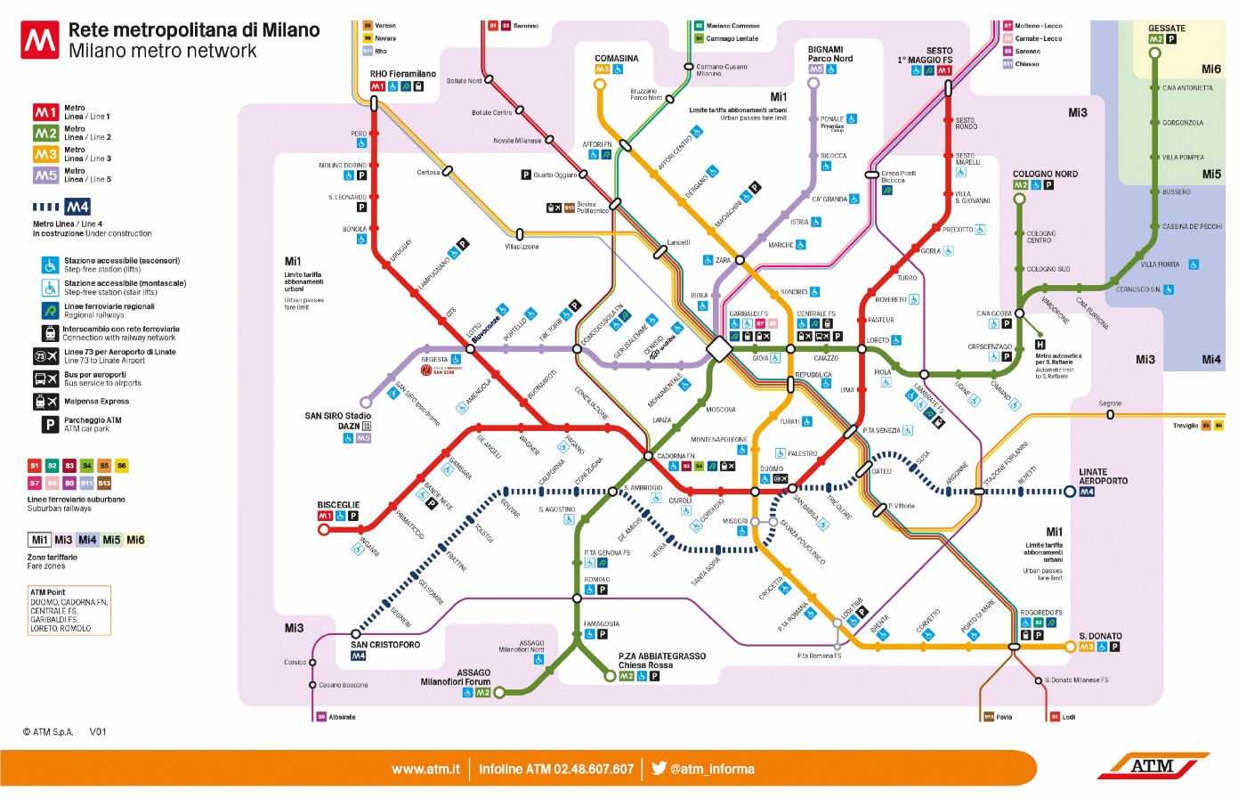 Mappa dei traspport di Milano 2022